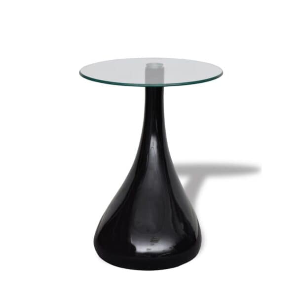 Salontafel Met Rond Glazen Tafelblad Hoogglans