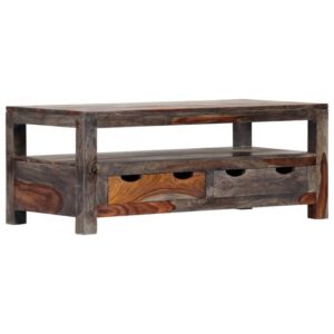 Salontafel 100X50X40 Cm Massief Sheeshamhout Grijs