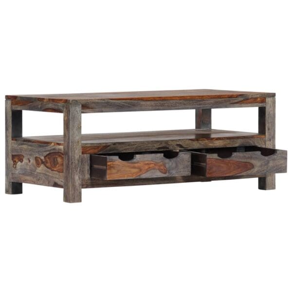 Salontafel 100X50X40 Cm Massief Sheeshamhout Grijs