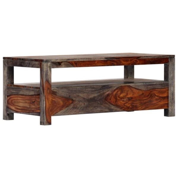 Salontafel 100X50X40 Cm Massief Sheeshamhout Grijs