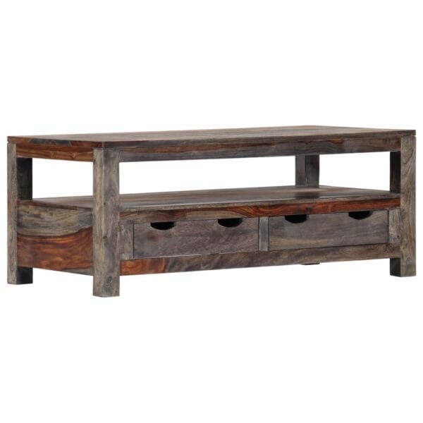 Salontafel 100X50X40 Cm Massief Sheeshamhout Grijs