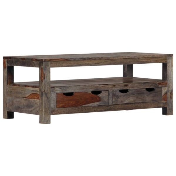 Salontafel 100X50X40 Cm Massief Sheeshamhout Grijs