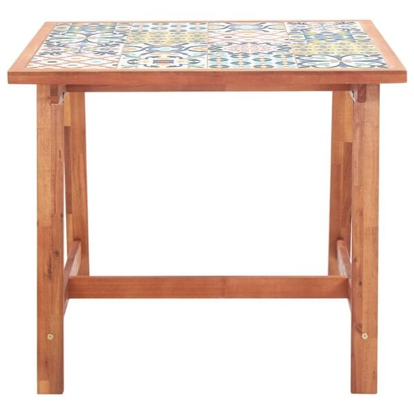Tuintafel 88X88X75 Cm Tegelblad En Massief Acaciahout