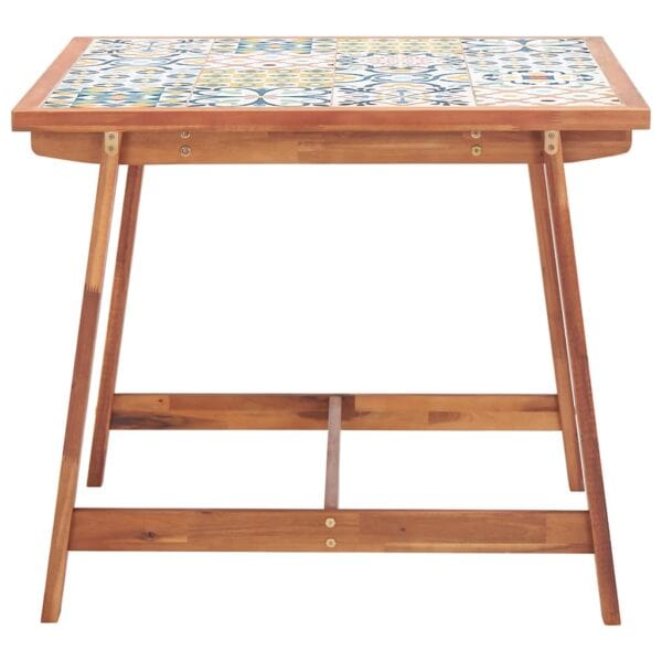 Tuintafel 88X88X75 Cm Tegelblad En Massief Acaciahout