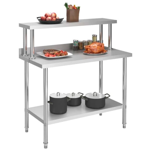 Keukenwerktafel Met Bovenschap 120X60X120 Cm Roestvrij Staal