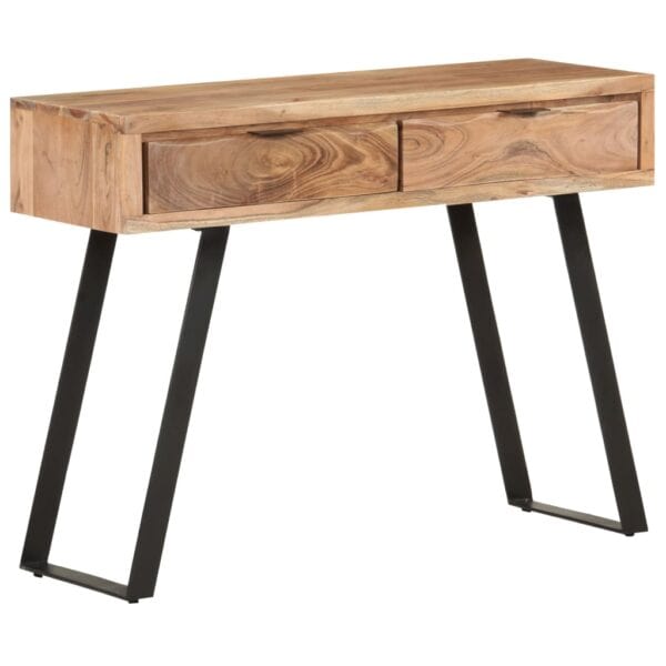 Wandtafel Met Natuurlijke Rand 100X35X76 Cm Massief Acaciahout
