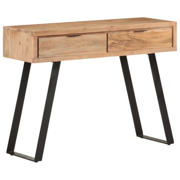 Wandtafel Met Natuurlijke Rand 100X35X76 Cm Massief Acaciahout