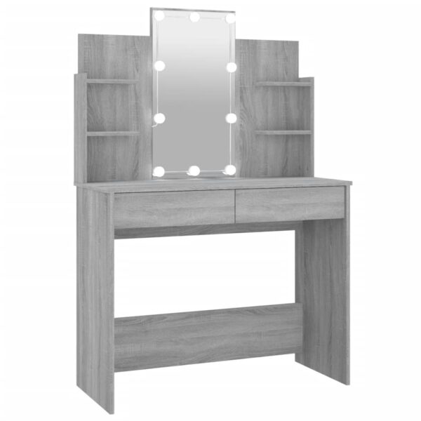 Kaptafel Met Led-Verlichting 96X40X142 Cm Eiken