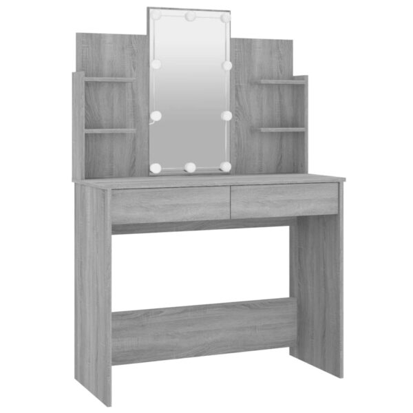Kaptafel Met Led-Verlichting 96X40X142 Cm Eiken