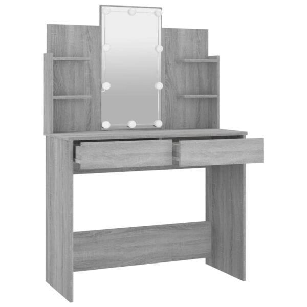 Kaptafel Met Led-Verlichting 96X40X142 Cm Eiken