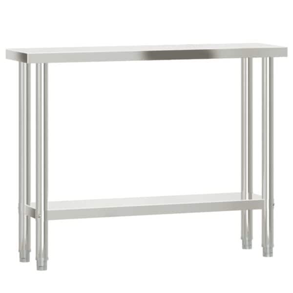 Keukenwerktafel Met Bovenschap 110X30X120 Cm Roestvrij Staal Grijs Sonoma