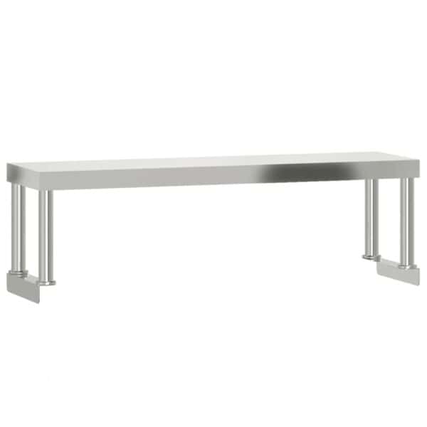 Keukenwerktafel Met Bovenschap 110X30X120 Cm Roestvrij Staal Grijs Sonoma
