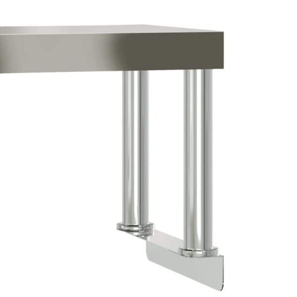 Keukenwerktafel Met Bovenschap 110X30X120 Cm Roestvrij Staal Grijs Sonoma