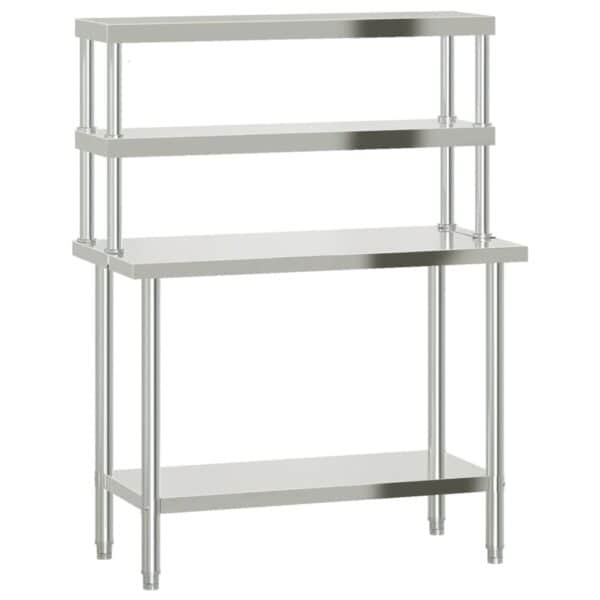 Keukenwerktafel Met Bovenschap 110X55X150 Cm Roestvrij Staal