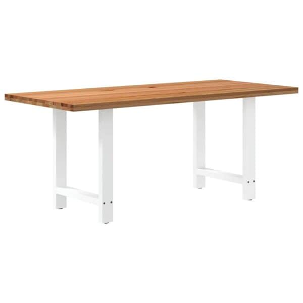 Eettafel Rechthoekig Massief Eikenhout Lichtbruin