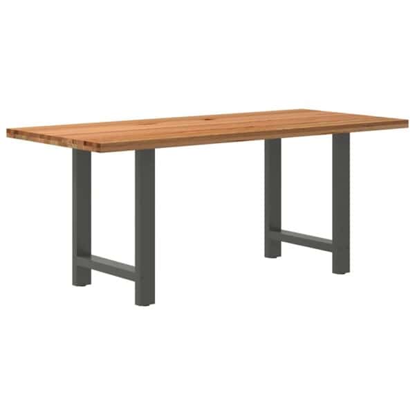 Eettafel Rechthoekig Massief Eikenhout Lichtbruin
