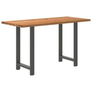 Bartafel Rechthoekig 180X80X Massief Eikenhout Lichtbruin Antraciet