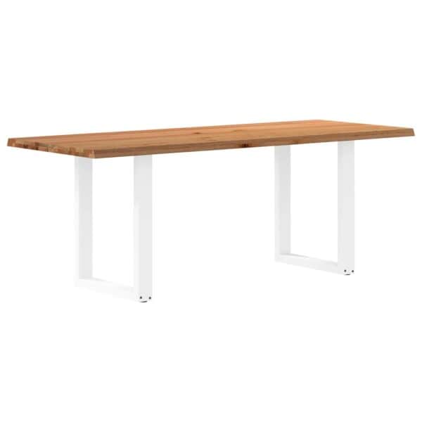 Eettafel Rechthoekig Massief Eikenhout Lichtbruin