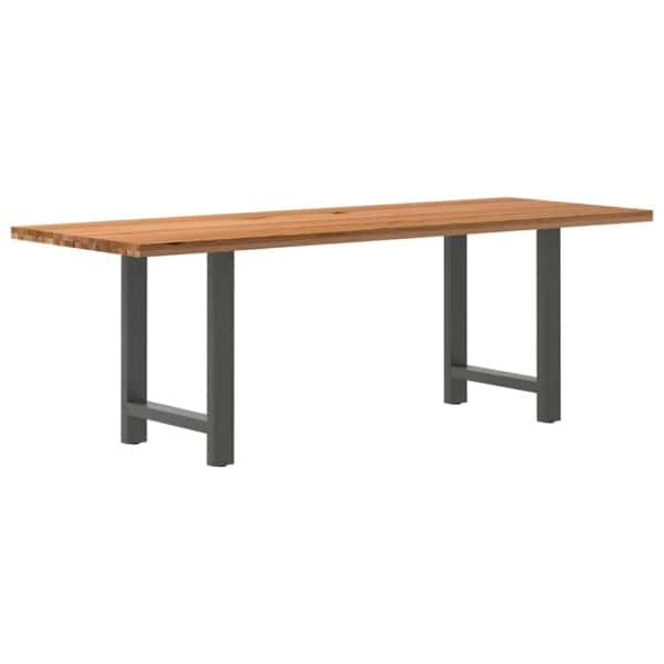 Eettafel Rechthoekig Massief Eikenhout Lichtbruin