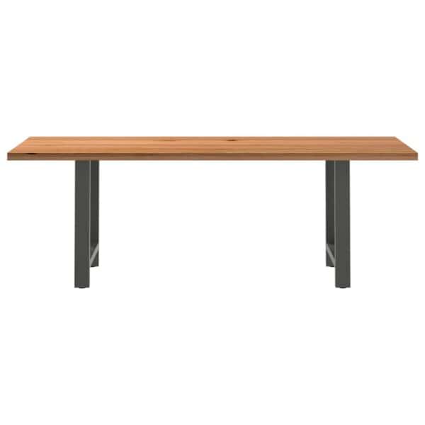 Eettafel Rechthoekig Massief Eikenhout Lichtbruin