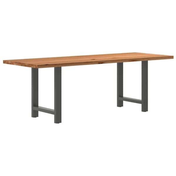 Eettafel Rechthoekig Massief Eikenhout Lichtbruin