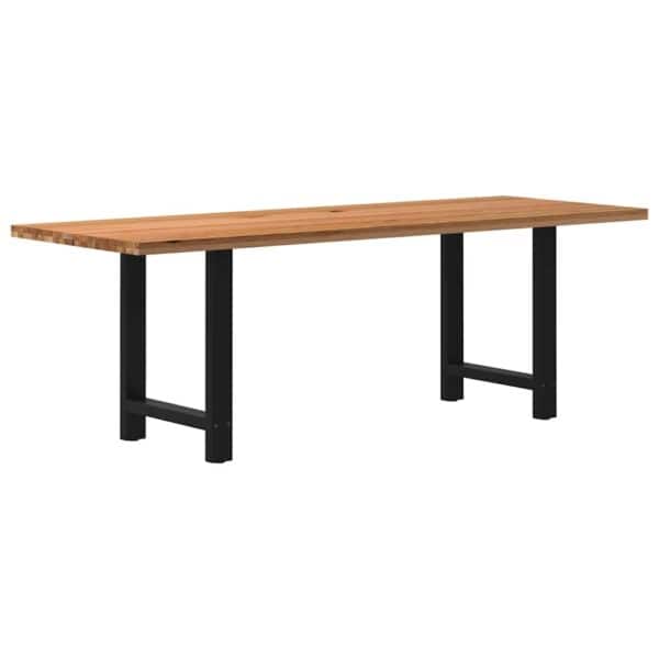 Eettafel Rechthoekig Massief Eikenhout Lichtbruin