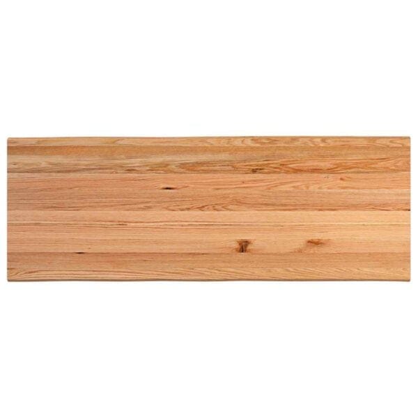 Eettafel Rechthoekig 220X80X74 Cm Massief Eikenhout Lichtbruin Natural Steel