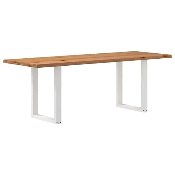 Eettafel Rechthoekig Massief Eikenhout Lichtbruin