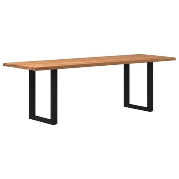 Eettafel Rechthoekig Massief Eikenhout Lichtbruin