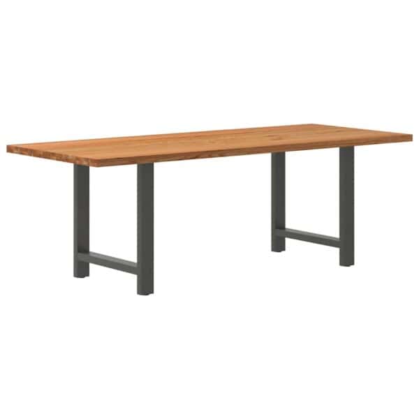 Eettafel Rechthoekig Massief Eikenhout Lichtbruin