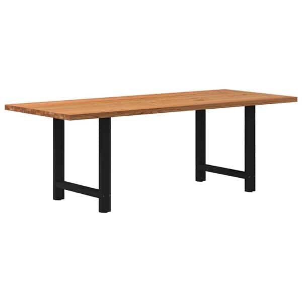 Eettafel Rechthoekig Massief Eikenhout Lichtbruin