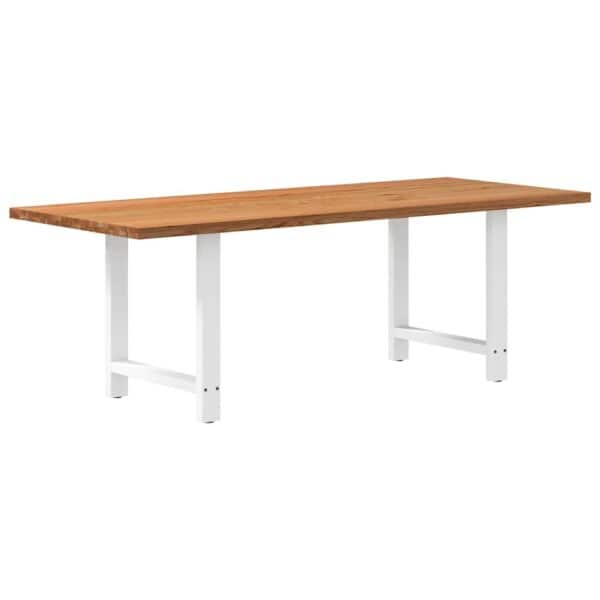 Eettafel Rechthoekig Massief Eikenhout Lichtbruin