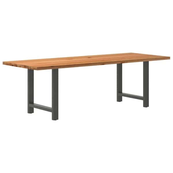 Eettafel Rechthoekig Massief Eikenhout Lichtbruin