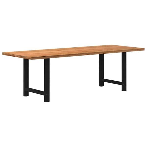 Eettafel Rechthoekig Massief Eikenhout Lichtbruin
