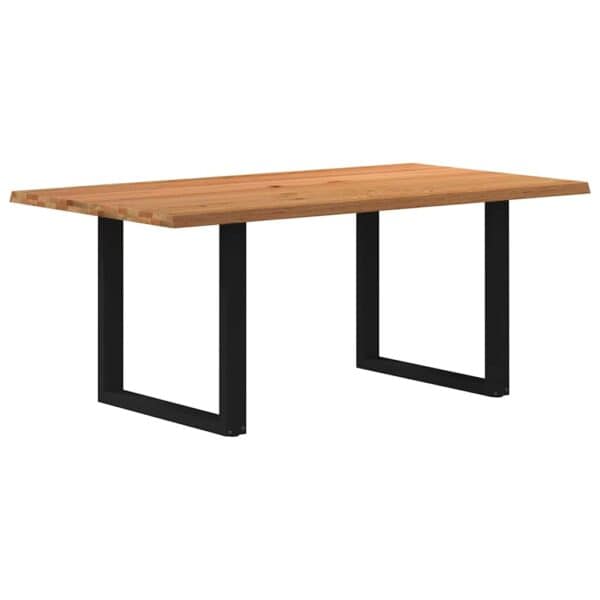 Eettafel Rechthoekig Massief Eikenhout Lichtbruin
