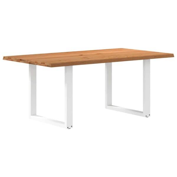 Eettafel Rechthoekig Massief Eikenhout Lichtbruin