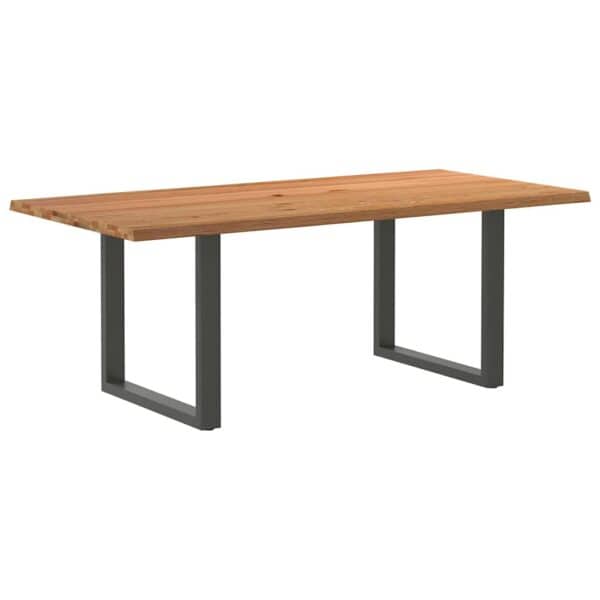 Eettafel Rechthoekig Massief Eikenhout Lichtbruin