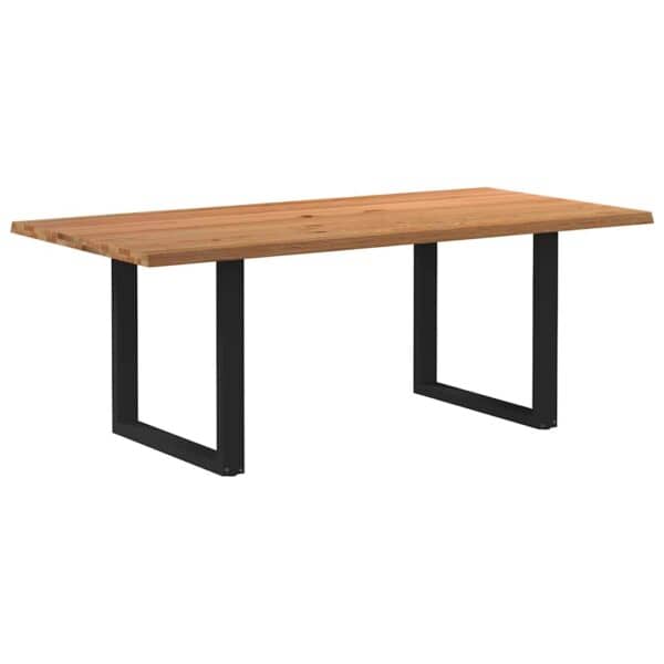 Eettafel Rechthoekig Massief Eikenhout Lichtbruin