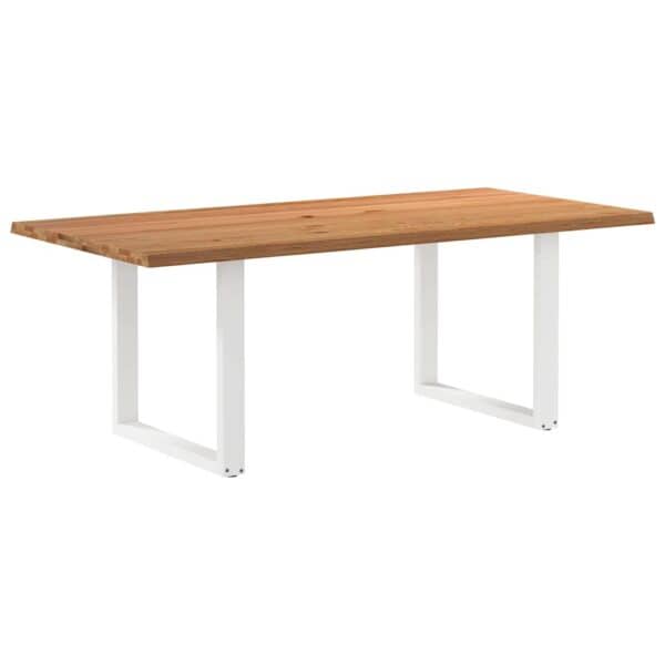 Eettafel Rechthoekig Massief Eikenhout Lichtbruin