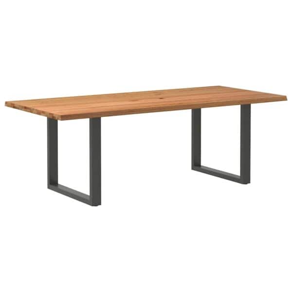 Eettafel Rechthoekig Massief Eikenhout Lichtbruin