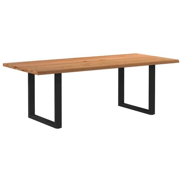 Eettafel Rechthoekig Massief Eikenhout Lichtbruin
