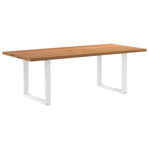 Eettafel Rechthoekig Massief Eikenhout Lichtbruin