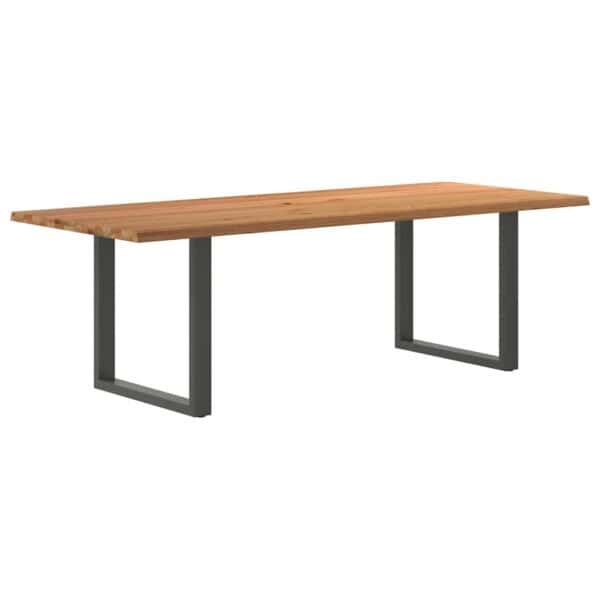 Eettafel Rechthoekig Massief Eikenhout Lichtbruin