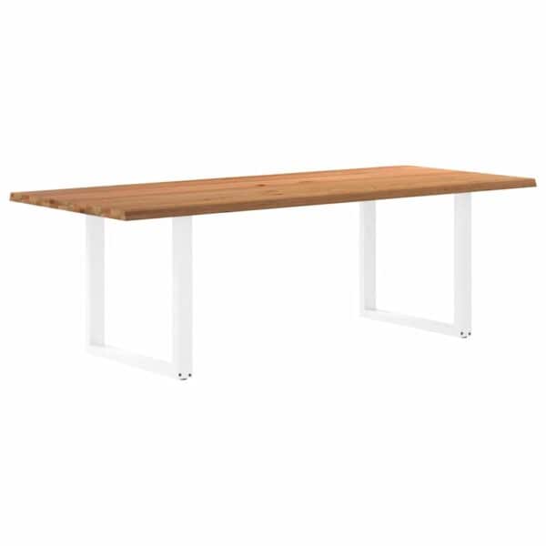Eettafel Rechthoekig Massief Eikenhout Lichtbruin