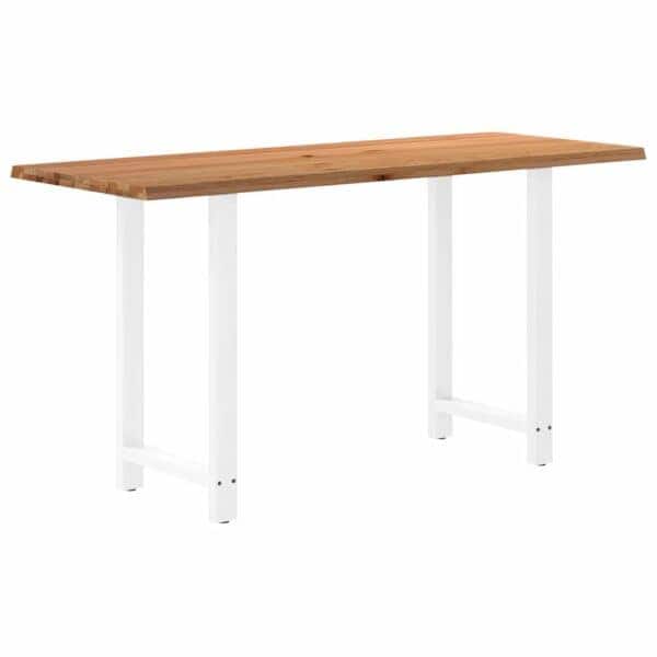 Bartafel Rechthoekig 200X80X Massief Eikenhout Lichtbruin Wit