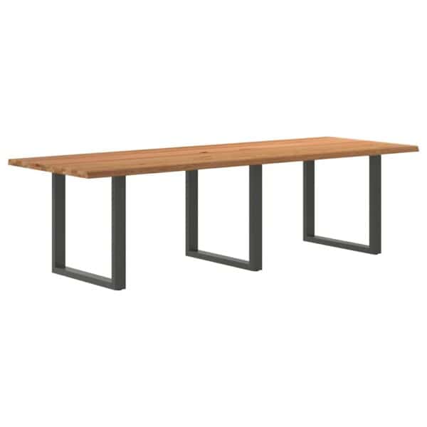 Eettafel Rechthoekig Massief Eikenhout Lichtbruin