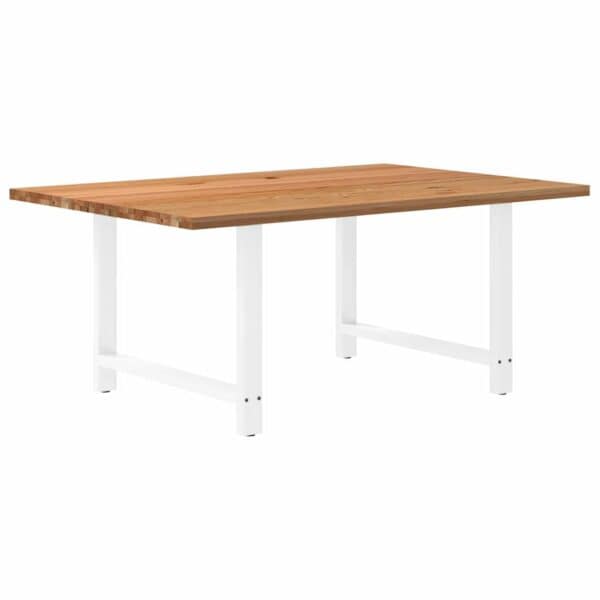 Eettafel Rechthoekig Massief Eikenhout Lichtbruin