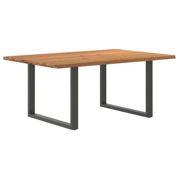 Eettafel Rechthoekig Massief Eikenhout Lichtbruin