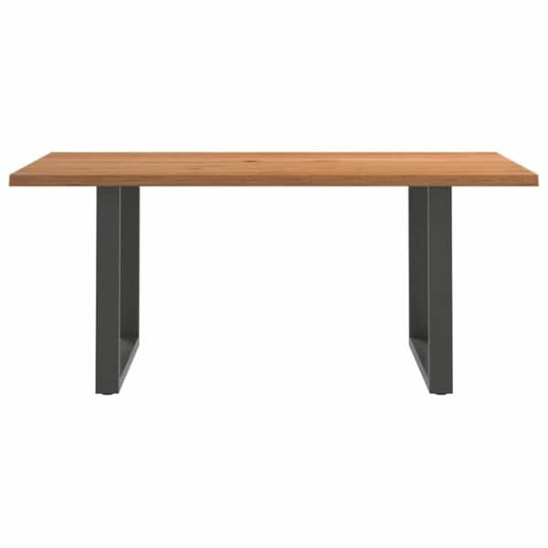 Eettafel Rechthoekig Massief Eikenhout Lichtbruin