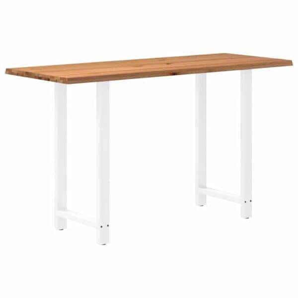 Bartafel Rechthoekig 200X80X Massief Eikenhout Lichtbruin Wit